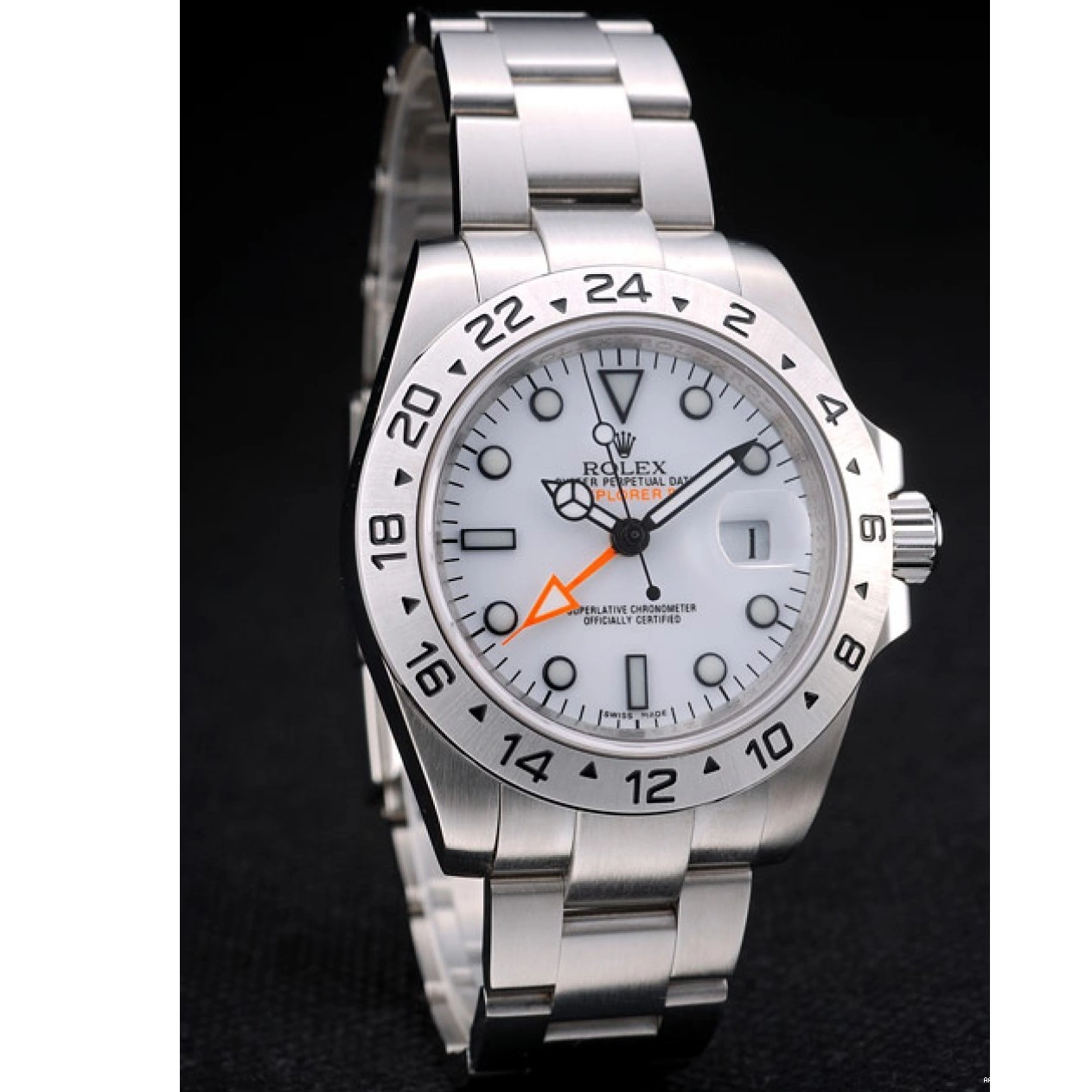Aaa replica watch Dial Explorer Bezel White Rolex Stainless Watch Steel 0709
